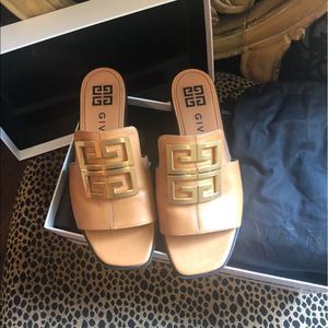 Givenchy Tan Slide Sandals
